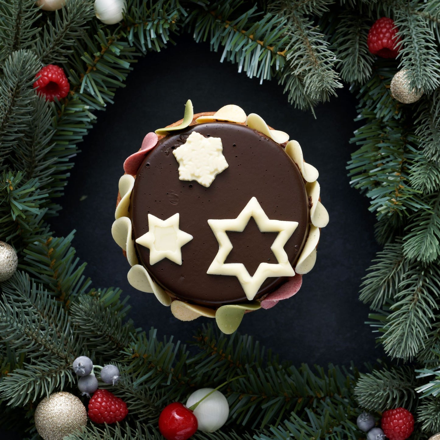 【お届け時期：12月20日～12月25日】クリスマスタルト　ビターチョコレート