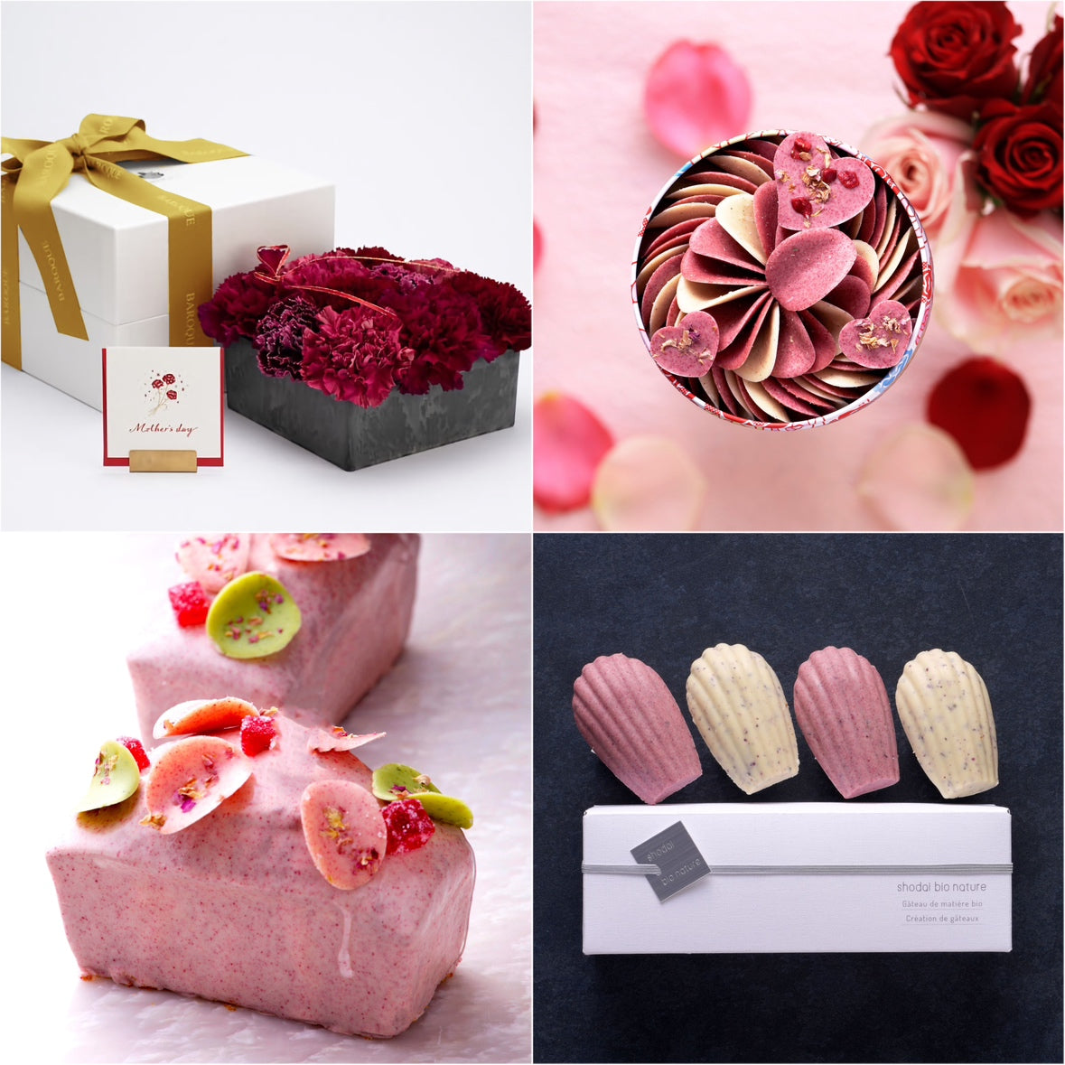 【コラボ商品】 深紅赤カーネーションBOX＆選べる薔薇スイーツ